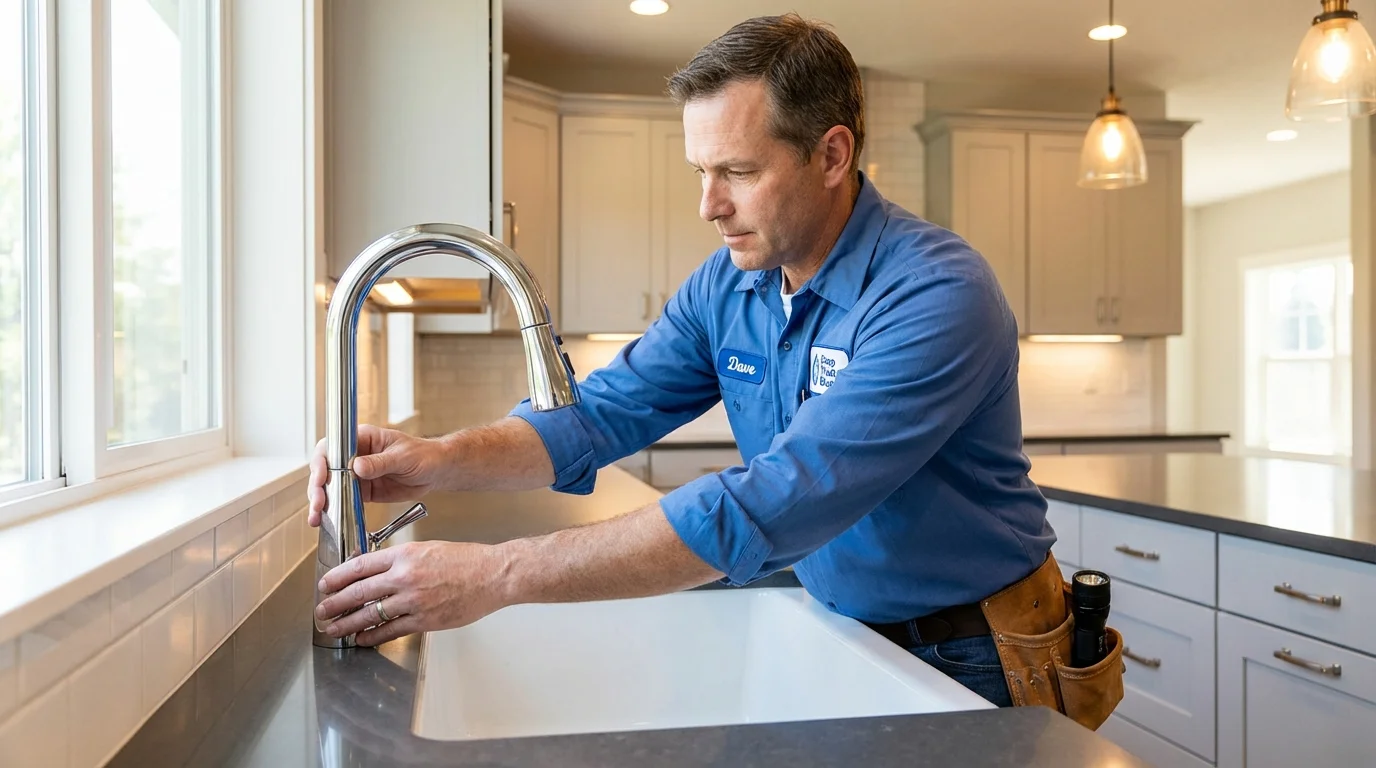 Kitchen faucet installation by Johns Plumbing LLC in New Oxford